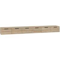 Berkfield Home Wall Cabinets 2 pcs Sonoma Oak 102x30x20 cm Engineered Wood in Light Oak | Size: 102 x 30 x 20 cm