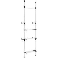 Berkfield Home Telescopic Wardrobe System with Rods & Shelf Aluminium in Silver
