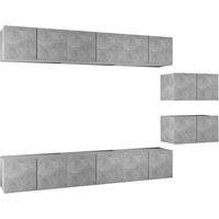 Berkfield Home TV Cabinets 8 pcs Concrete Grey Engineered Wood