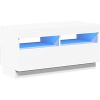 Berkfield Home TV Cabinet with LED Lights White 80x35x40 cm | Size: 80 x 35 x 40 cm