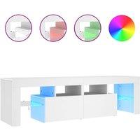 Berkfield Home TV Cabinet with LED Lights White 140x36.5x40 cm