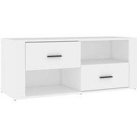 Berkfield Home TV Cabinet White 100x35x40 cm Engineered Wood | Size: 100 x 35 x 40 cm
