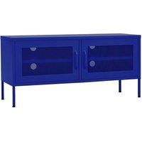 Berkfield Home TV Cabinet Navy Blue 105x35x50 cm Steel | Size: 105 x 35 x 50 cm