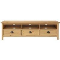 Berkfield Home TV Cabinet Hill Honey Brown 158x40x47 cm Solid Pine Wood | Size: 158 x 40 x 47 cm