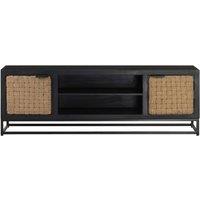 Berkfield Home TV Cabinet 120x30x40 cm Solid Mango Wood in Black | Size: 120 x 30 x 40 cm