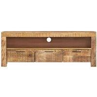 Berkfield Home TV Cabinet 110x30x40 cm Rough Mango Wood in Brown | Size: 110 x 30 x 40 cm