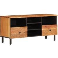Berkfield Home TV Cabinet 100x33x46 cm Solid Wood Acacia in Brown | Size: 100 x 33 x 46 cm