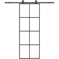 Berkfield Home Sliding Door with Hardware Set Black 76x205 cm ESG Glass