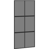 Berkfield Home Sliding Door Black 102.5x205 cm Tempered Glass & Aluminium