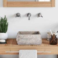 Berkfield Home Sink Grey 30x30x13 cm Marble | Size: 30 x 30 x 13 cm