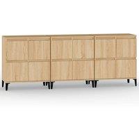 Berkfield Home Sideboards 3 pcs Sonoma Oak 60x35x70 cm Engineered Wood in Light Tan | Size: 60 x 35 x 70 cm