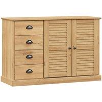 Berkfield Home Sideboard with Drawers VIGO 113x40x75 cm Solid Wood Pine in Light Brown | Size: 113 x 40 x 75 cm