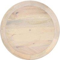 Berkfield Home Side Table 50x55 cm Solid Mango Wood in Light Beige | Size: 50x55 cm