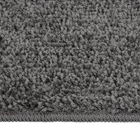 Berkfield Home Shaggy Rug Dark Grey 160x230 cm Anti Slip | Size: 100 cm diameter