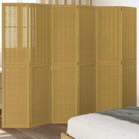 Berkfield Home Room Divider 6 Panels Brown Solid Wood Paulownia