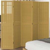 Berkfield Home Room Divider 5 Panels Brown Solid Wood Paulownia