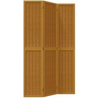 Berkfield Home Room Divider 3 Panels Brown Solid Wood Paulownia