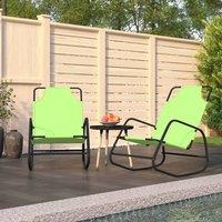 Berkfield Home Rocking Sun Loungers 2 pcs Green Steel & Textilene