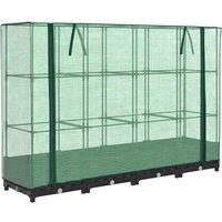 Berkfield Home Raised Bed with Greenhouse Cover Rattan Look 160x40x123 cm in Black | Size: 160 x 40 x 123 cm