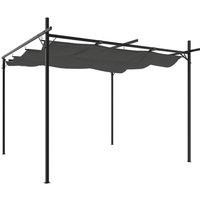 Berkfield Home Pergola with Retractable Roof Anthracite 295x292x230 cm in Black | Size: 295 x 292 x 230 cm