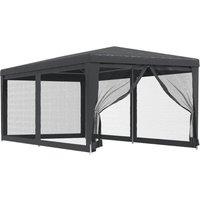Berkfield Home Party Tent with 6 Mesh Sidewalls Anthracite 3x6 m HDPE in Charcoal