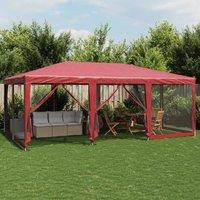 Berkfield Home Party Tent with 10 Mesh Sidewalls Red 6x4 m HDPE