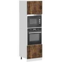 Berkfield Home Oven Cabinets 2 pcs Lucca Smoked Oak Engineered Wood in Brown