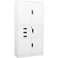 Berkfield Home Office Cabinet White 90x40x180 cm Steel | Size: 90 x 40 x 180 cm