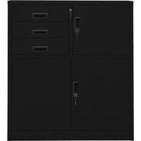Berkfield Home Office Cabinet Black 90x40x102 cm Steel | Size: 90 x 40 x 102 cm
