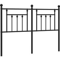 Berkfield Home Metal Headboard Black 135 cm