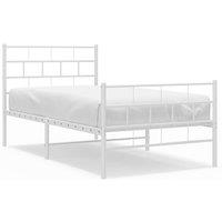 Berkfield Home Metal Bed Frame with Headboard & Footboard White 90x200 cm