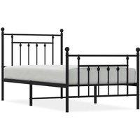 Berkfield Home Metal Bed Frame with Headboard & Footboard Black 90x200 cm
