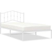 Berkfield Home Metal Bed Frame with Headboard White 100x200 cm