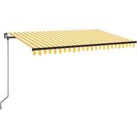 Berkfield Home Manual Retractable Awning 450x350 cm Yellow & White