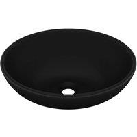 Berkfield Home Luxury Basin Oval-shaped Matt Black 40x33 cm Ceramic