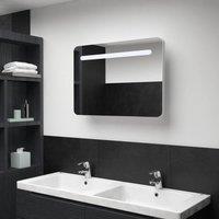 Berkfield Home LED Bathroom Mirror Cabinet 80x9.5x55 cm in White