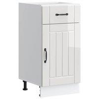 Berkfield Home Kitchen Base Cabinet Lucca High Gloss White Engineered Wood