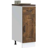 Berkfield Home Kitchen Base Cabinet Kalmar Smoked Oak Engineered Wood in Brown