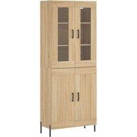 Berkfield Home Highboard Sonoma Oak 69.5x34x180 cm Engineered Wood in Light Tan