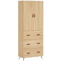 Berkfield Home Highboard Sonoma Oak 69.5x34x180 cm Engineered Wood in Brown