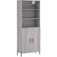 Berkfield Home Highboard Grey Sonoma 69.5x34x180 cm Engineered Wood