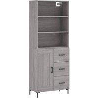 Berkfield Home Highboard Grey Sonoma 69.5x34x180 cm Engineered Wood