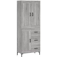Berkfield Home Highboard Grey Sonoma 69.5x34x180 cm Engineered Wood