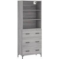 Berkfield Home Highboard Grey Sonoma 69.5x34x180 cm Engineered Wood