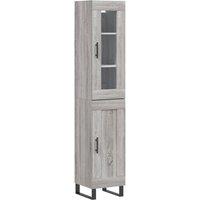 Berkfield Home Highboard Grey Sonoma 34.5x34x180 cm Engineered Wood