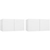Berkfield Home Hanging TV Cabinets 2 pcs White 60x30x30 cm | Size: 60 x 30 x 30 cm