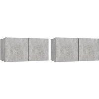 Berkfield Home Hanging TV Cabinets 2 pcs Concrete Grey 60x30x30 cm | Size: 60 x 30 x 30 cm