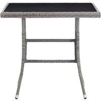 Berkfield Home Garden Table Grey 80x80x74 cm Poly Rattan | Size: 80 x 80 x 74 cm