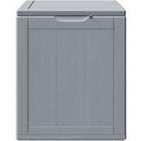 Berkfield Home Garden Storage Box 90L Grey PP Rattan
