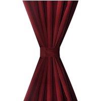 Berkfield Home Give 2 pcs Bordeaux Micro-Satin Curtains with Loops 140 x 175 cm in Red